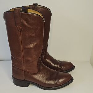 Classic Western Brown Leather Boots for Men